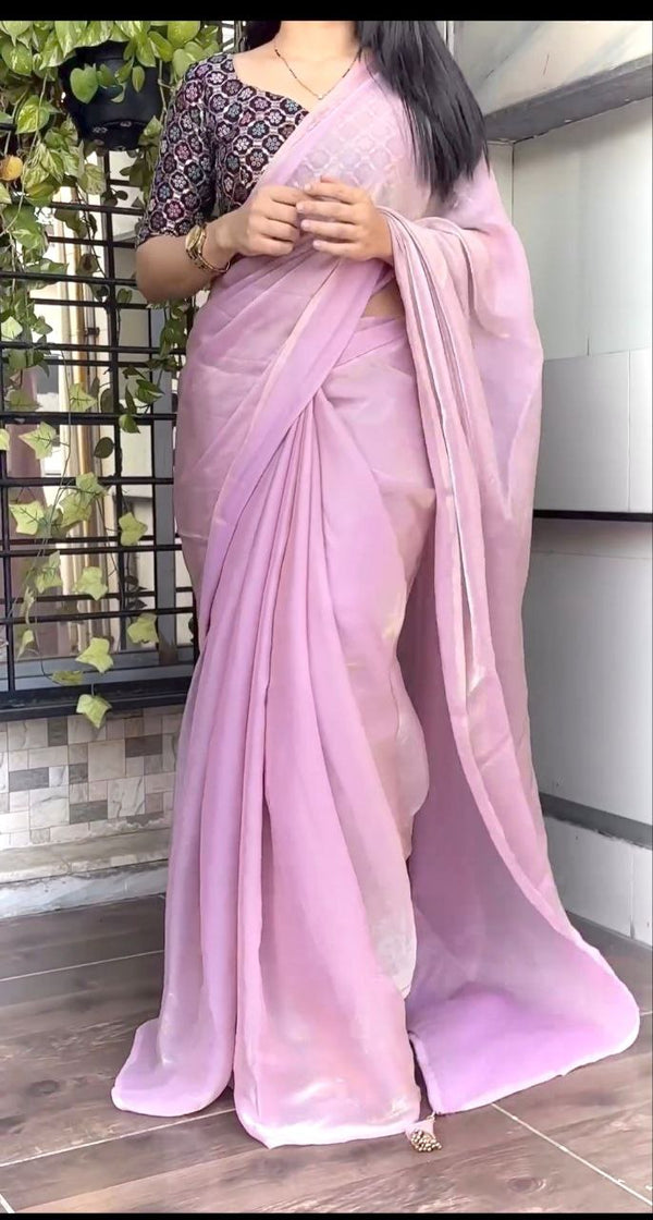 A georgette saree, known for its lightweight texture and flowing elegance, embodies timeless sophistication