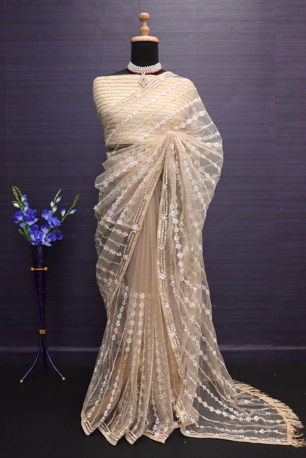 An exquisite garment that embodies the rich cultural heritage and elegance of India through its graceful drape.