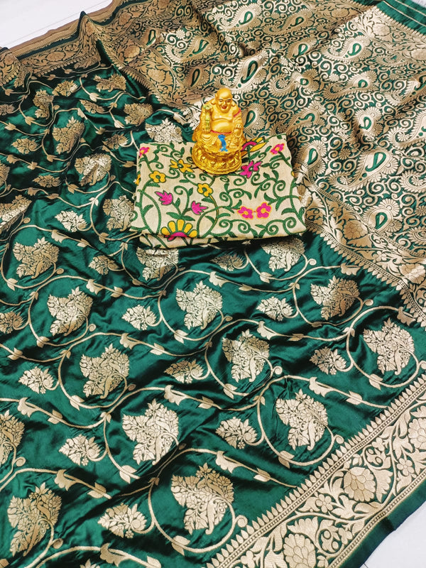 Kanchipuram Pure silk handloom saree with Pure Jari and extra one embroidery work blouse and second running blouse 🔥