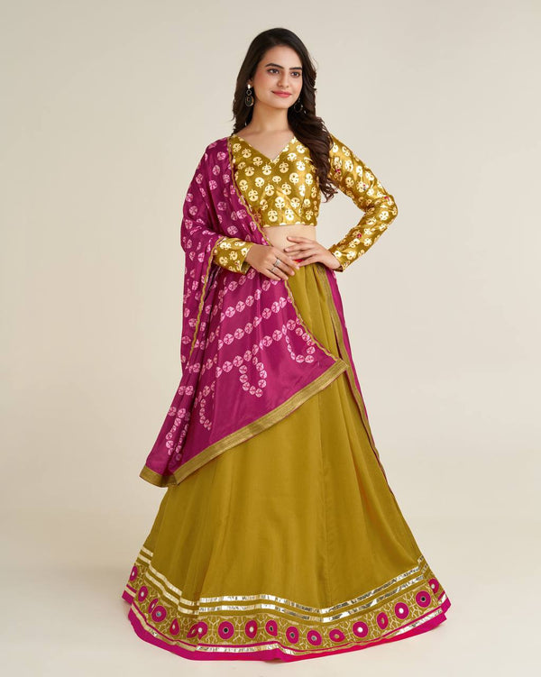 buy now Desinger Cotton Silk Lehenga Choli Wedding Reception party Wear Chaniya Choli For Women