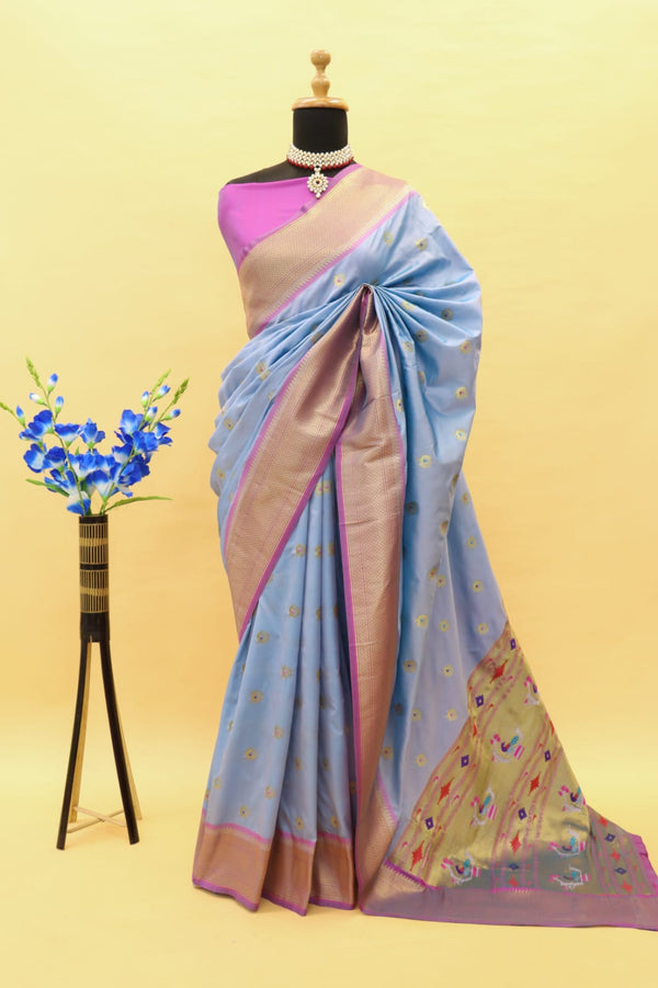 Presented Paithani Pure silk handloom saree with Pure Jari 🔥