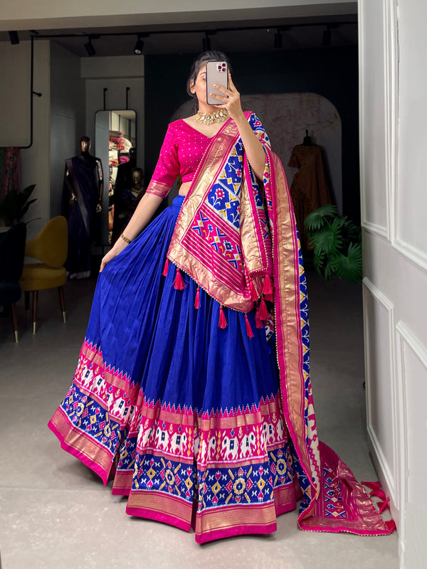 buy now Desinger Cotton Silk Lehenga Choli Wedding Reception party Wear Chaniya Choli For Women