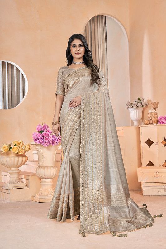 A saree is a timeless symbol of Indian culture, draped elegantly to enhance feminine grace.