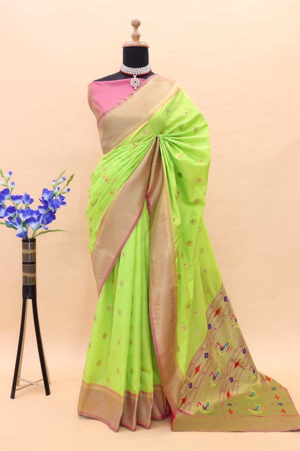 Presented Paithani Pure silk handloom saree with Pure Jari 🔥