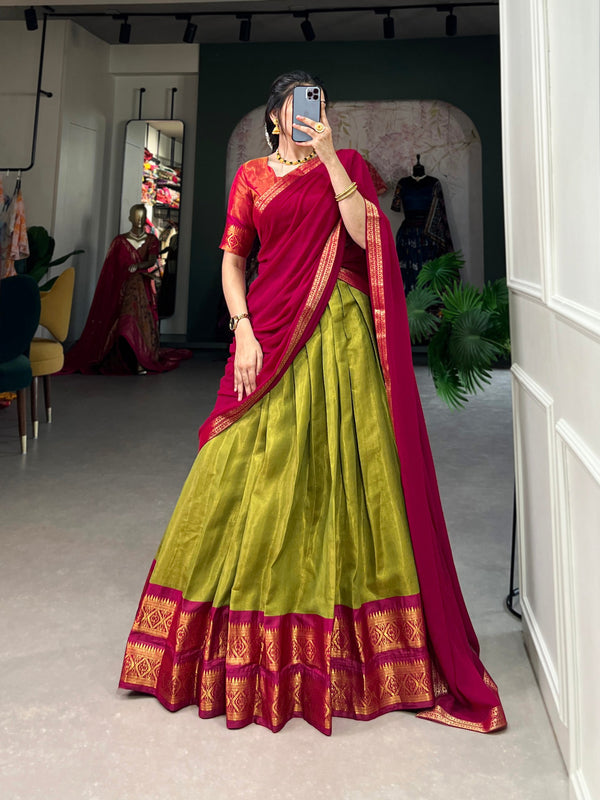 buy now new trendy Desinger Cotton Silk Lehenga Choli Wedding Reception party Wear Chaniya Choli For Women and Girls Gift