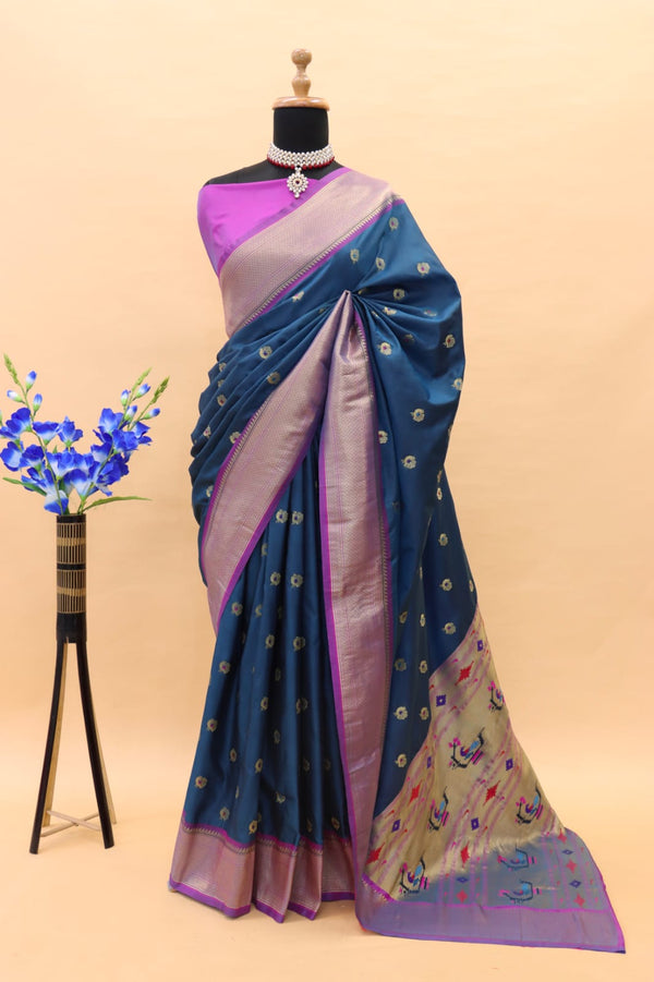 Presented Paithani Pure silk handloom saree with Pure Jari 🔥