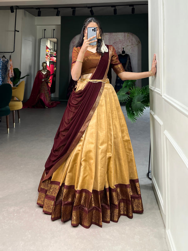 buy now new trendy Desinger Cotton Silk Lehenga Choli Wedding Reception party Wear Chaniya Choli For Women and Girls Gifts