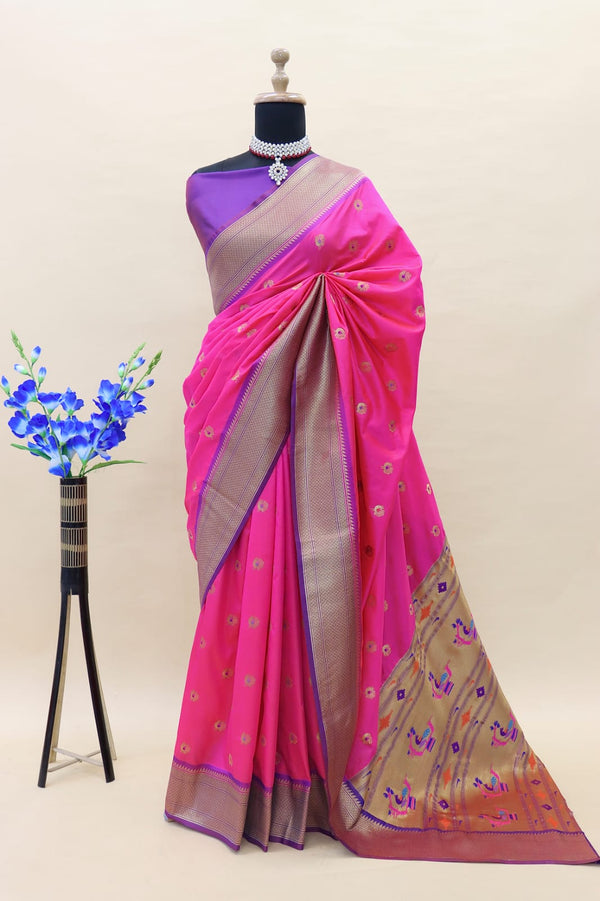 Presented Paithani Pure silk handloom saree with Pure Jari 🔥