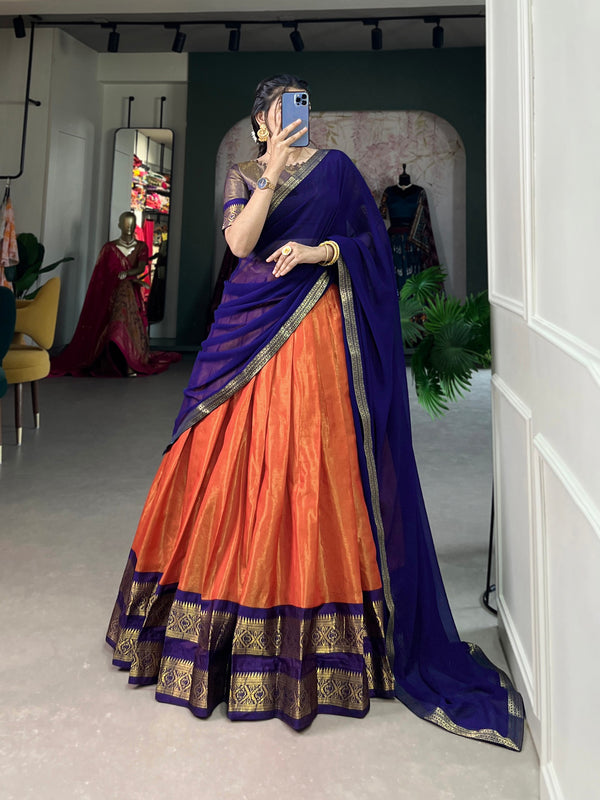 buy now new trendy Desinger Cotton Silk Lehenga Choli Wedding Reception party Wear Chaniya Choli For Women and Girls Gifts