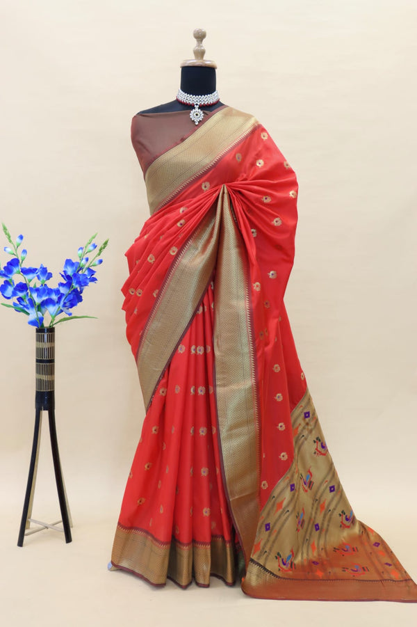 Presented Paithani Pure silk handloom saree with Pure Jari 🔥