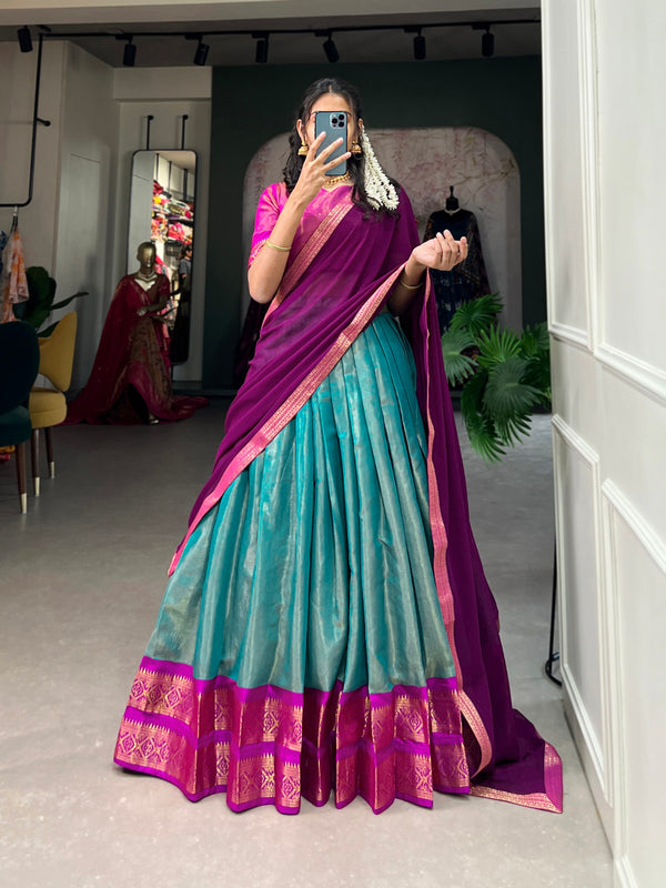 buy now new trendy Desinger Cotton Silk Lehenga Choli Wedding Reception party Wear Chaniya Choli For Women and Girls Gifts